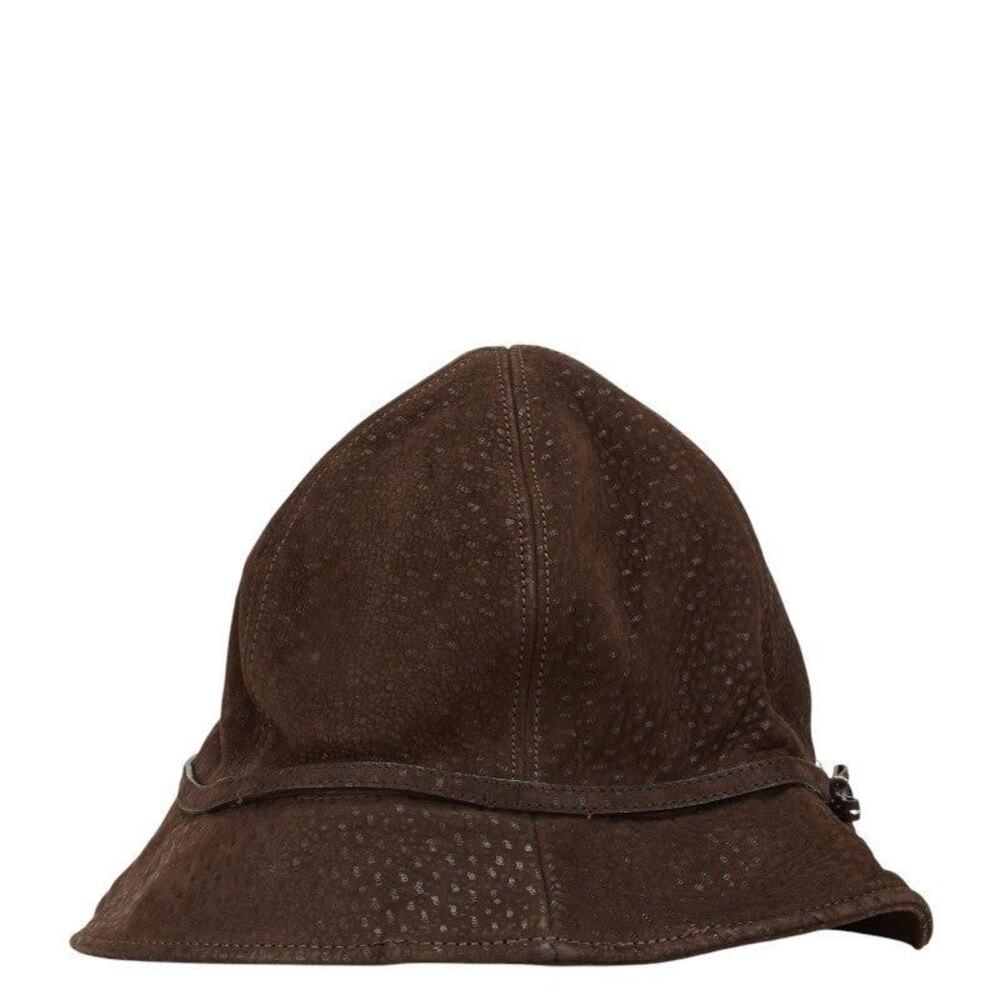 Prada Leather Nylon Hat Brown